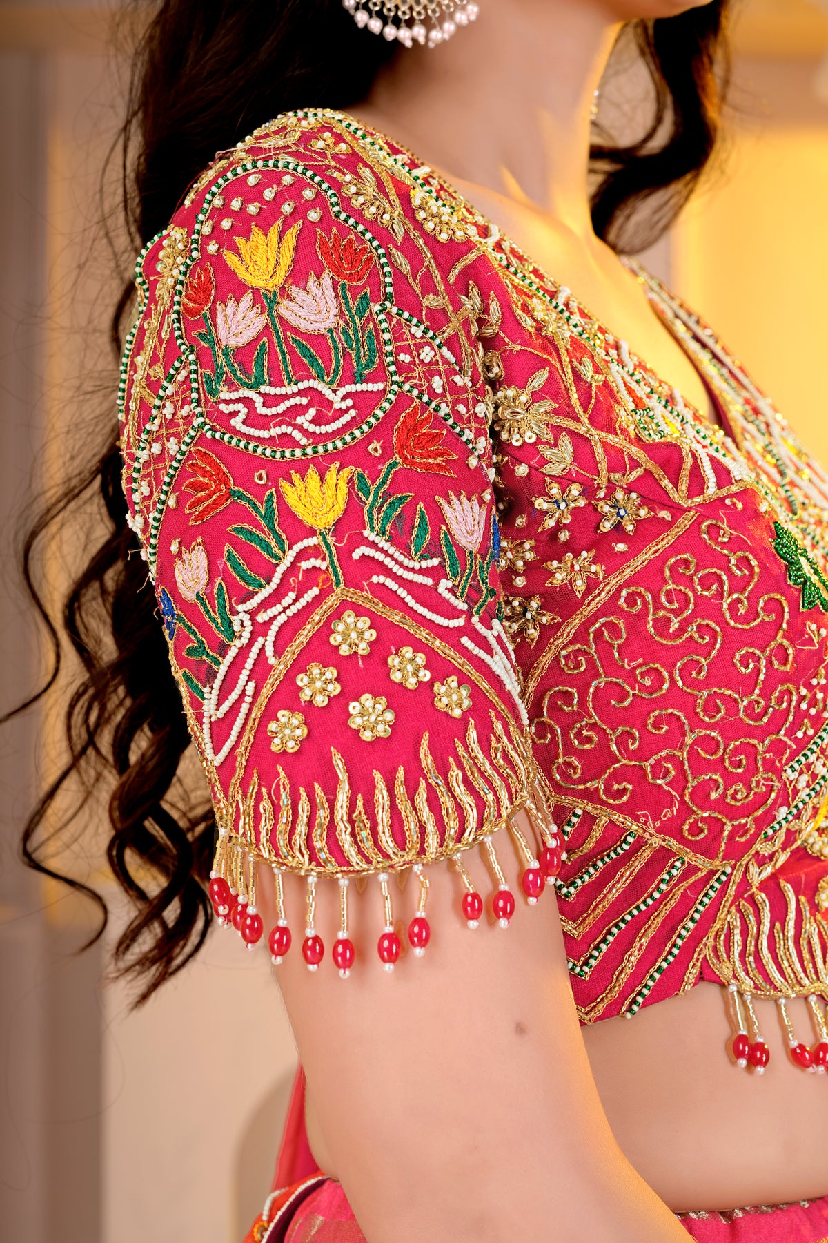 Orange and Pink lehnga