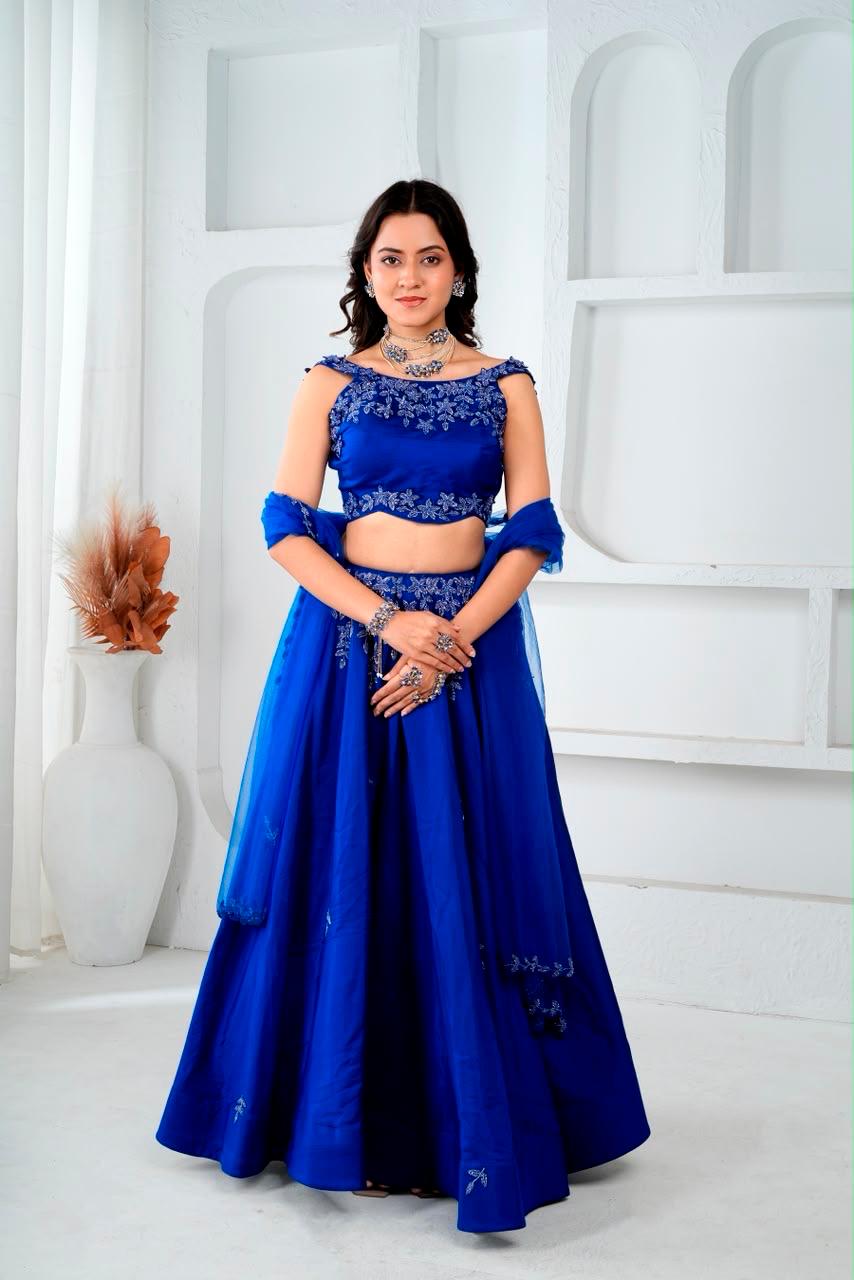 Blue Western Lahenga